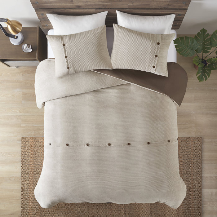 Wade Logan® Arlisha 3 Piece Corduroy Duvet Cover Set & Reviews Wayfair